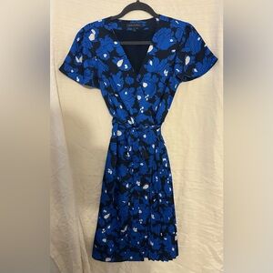 Banana Republic Blue and White Floral Midi Dress